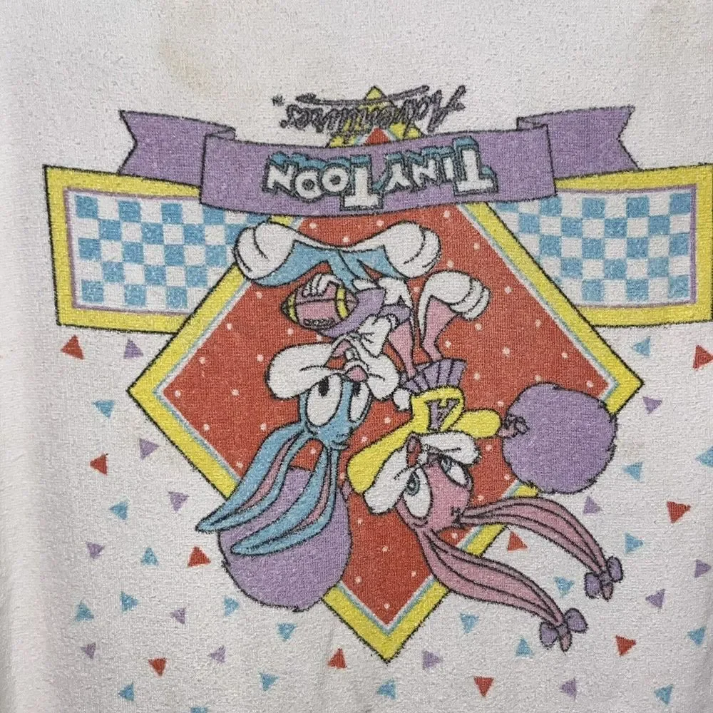 VTG 1990 Tiny Toon Adventures Babs Buster Bunny 23x43 Cotton Bath Cloth Towel B